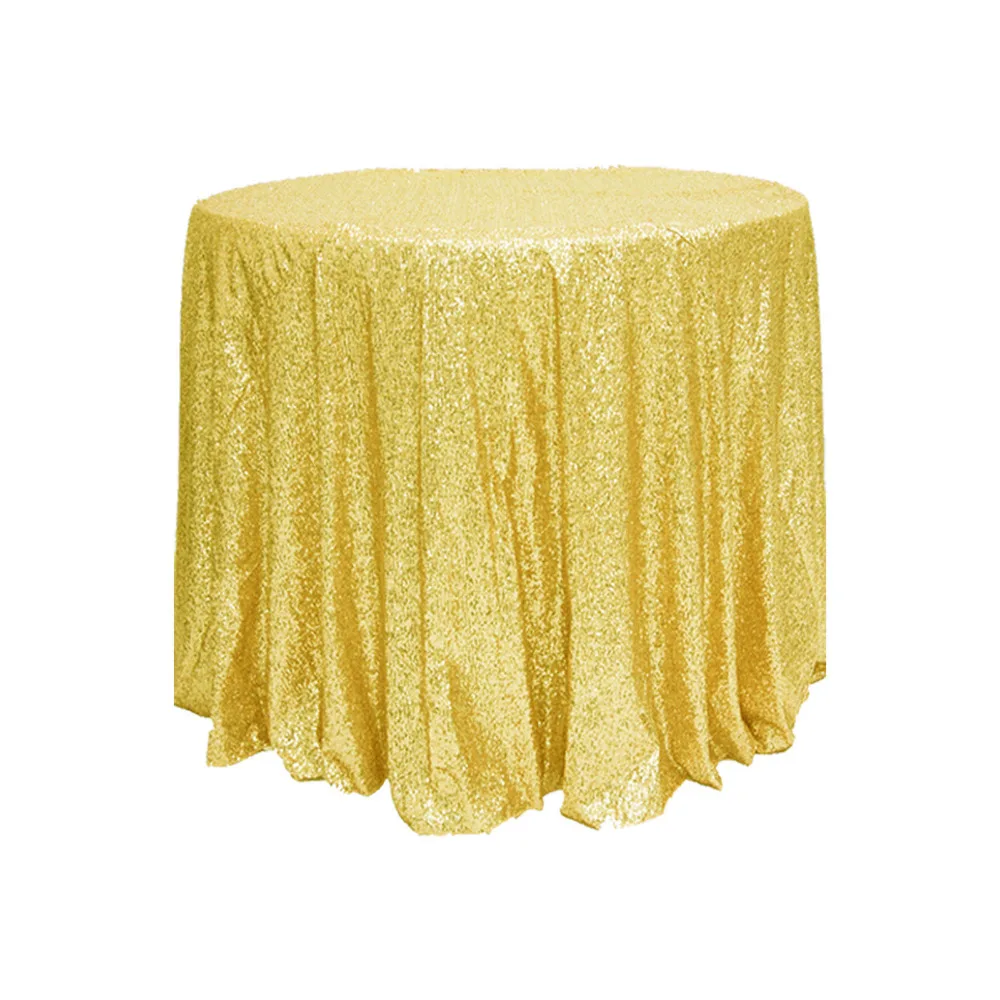 

10pcs /Pack 72 Inch Champagne Round Sparkly Glitz Sequin Glamorous Tablecloth/Fabric For Event Reception Cake Table