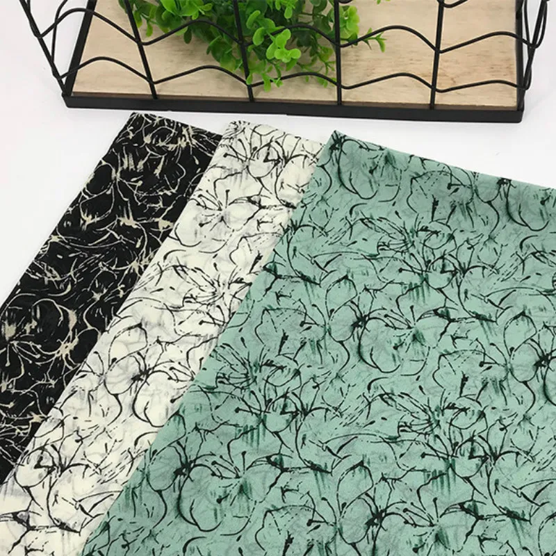 

100% Polyester Pearl Chiffon Fabric Printing Quilting Textile Fabric DIY Sewing Chiffon Dress Comfortable Soft Woven Fabric