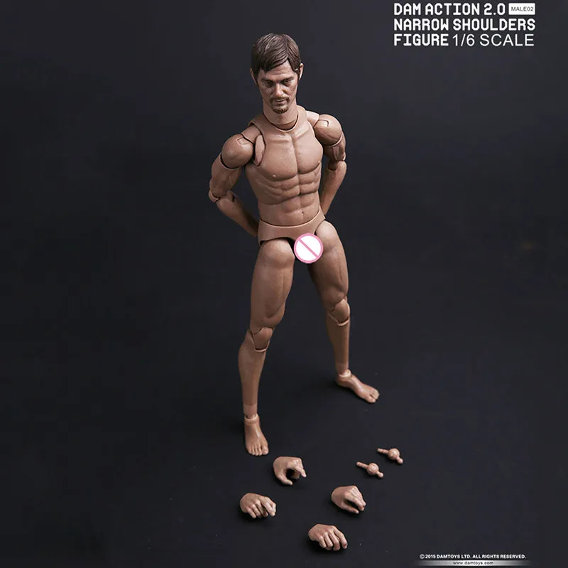 1:6 весы телесный тело и голова узкие плечи фигурку мужской с головой MALE02|Игровые