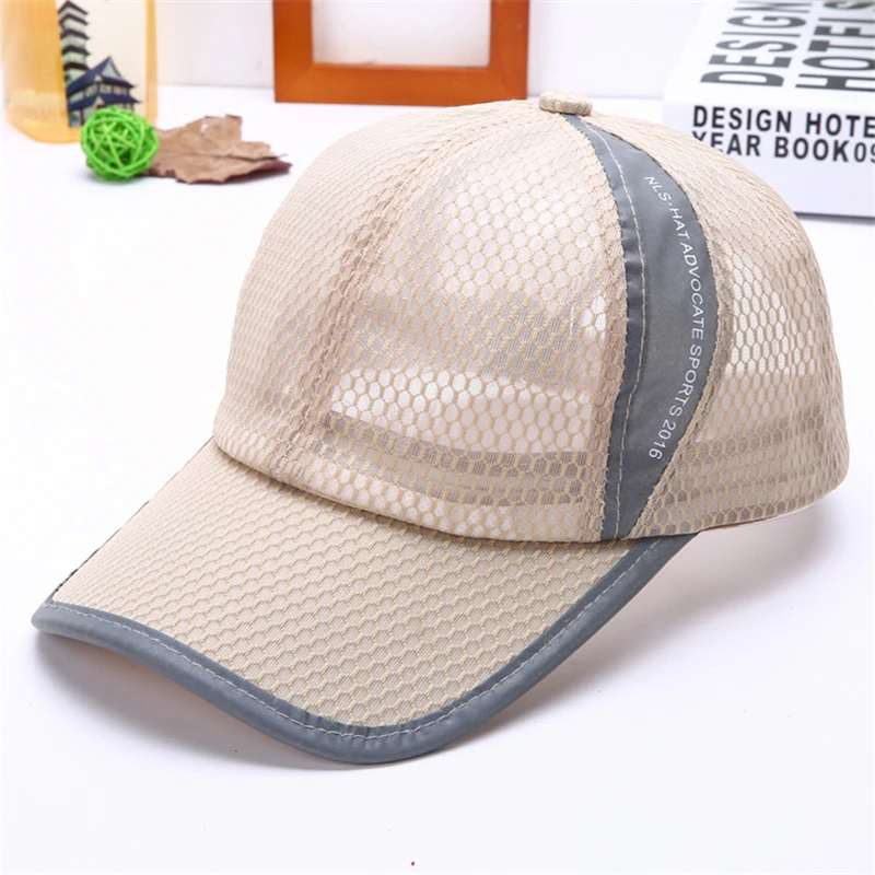 long keeper mens solid caps summer mesh letters baseball caps mesh letters
