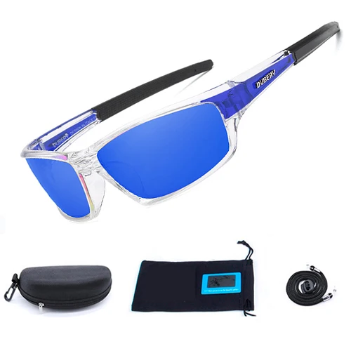 Рыбалка очки поляризованные очки с защитой от УФ-Для мужчин Для женщин Спорт на открытом воздухе нахлыстом солнцезащитные очки для женщин защита кемпинг альпинистские очки для вождения - Цвет: blue with box