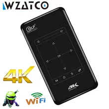 WZATCO-miniproyector portátil P09 DLP, 32GB, Android 9,0, WIFI, batería de 5000mAH, compatible con 4K, 1080P, HD