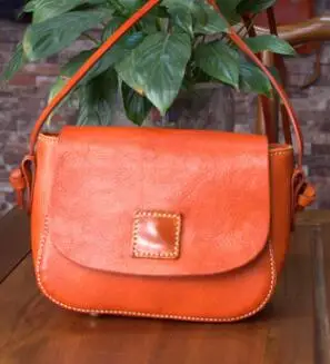 AETOO, натуральная кожа, Ретро стиль, женская сумка, квадратная сумка, растительного дубления, кожа, маленькая сумка, дерево, крем, кожа, искусство, сумка на плечо - Цвет: 4