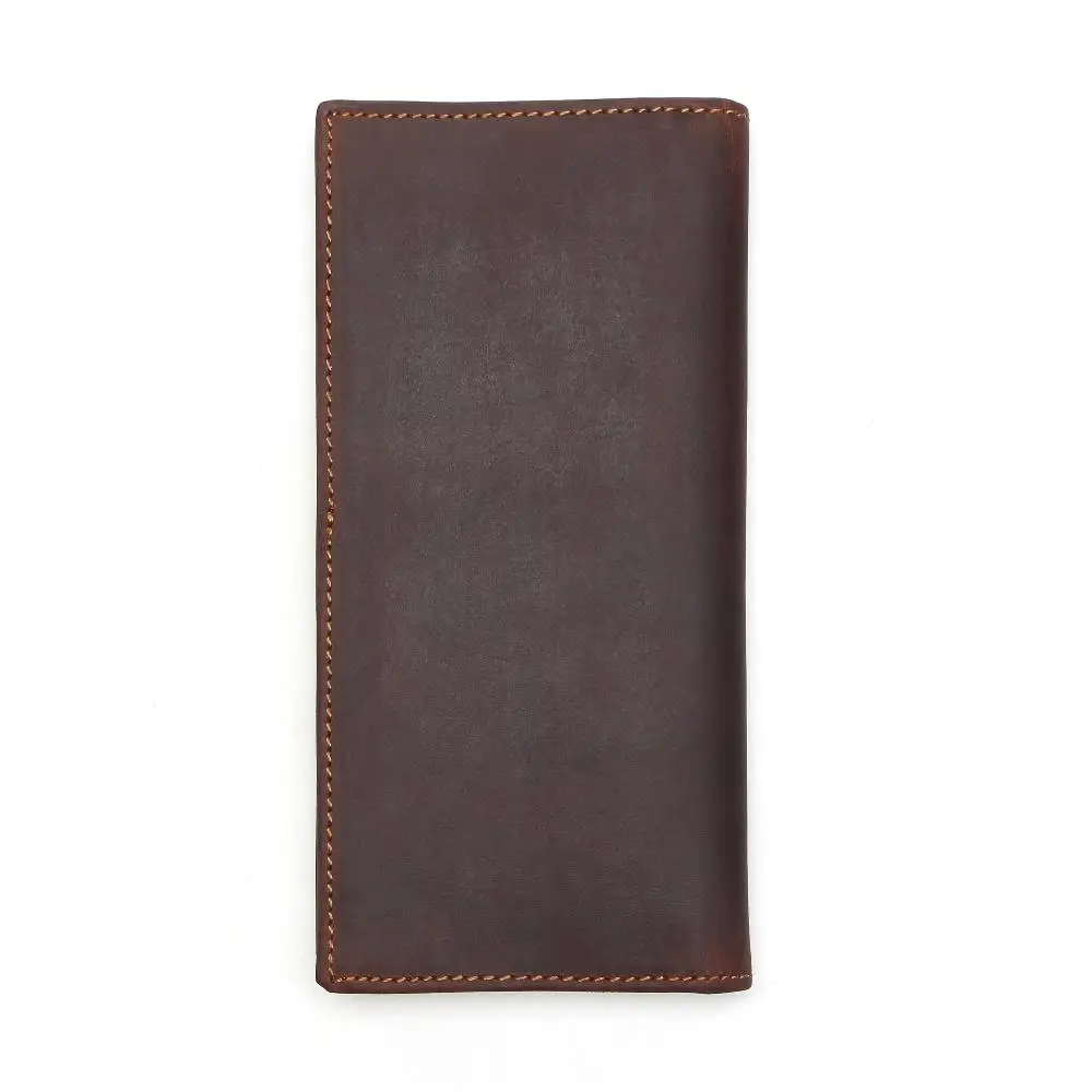 Mens Long Crazy Horse Leather Wallets Men Genuine Wallet Clutch Vintage Male Purse 2
