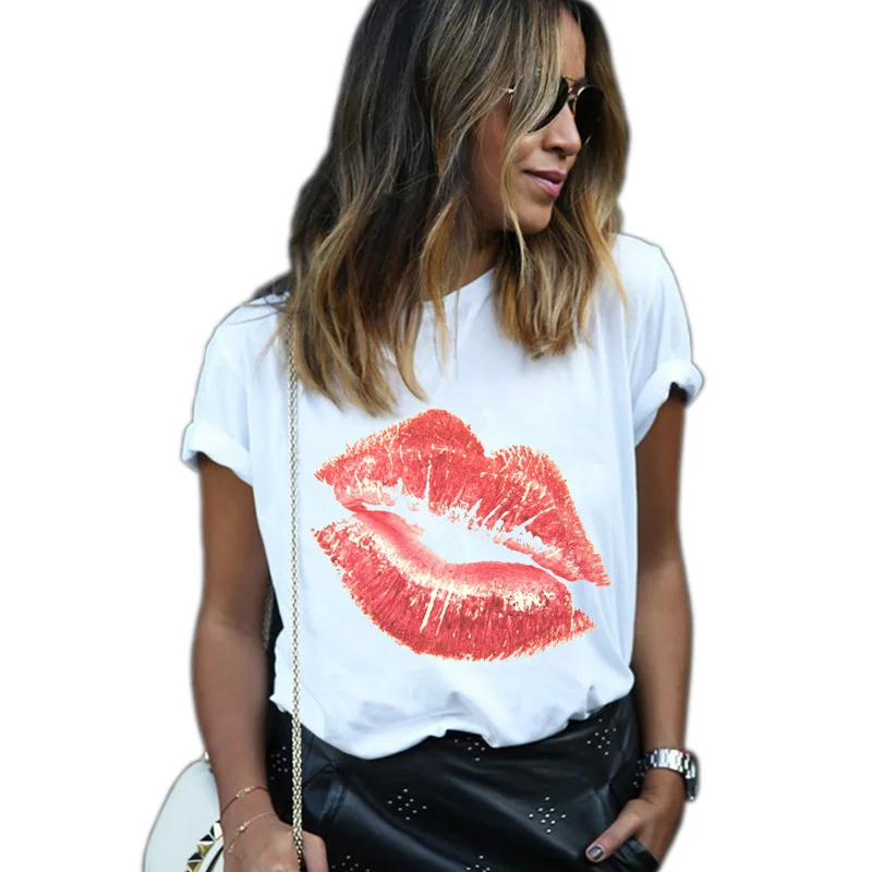 t shirt red lips