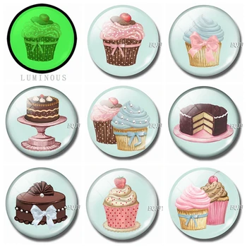 

30 MM 3D Glass Crystal Cake Cute Magnets for Refrigerator for Office Whiteboard Decor Glowing At Night Fun Cupcake Fridge Magnet