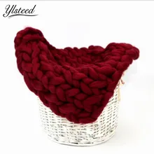 Вязаное мягкое толстое мохнатая шерстяная пряжа одеяло ручное переплетение детское одеяло для фото корзина для новорожденных наполнитель шприц новорожденный реквизит для фотосъемки