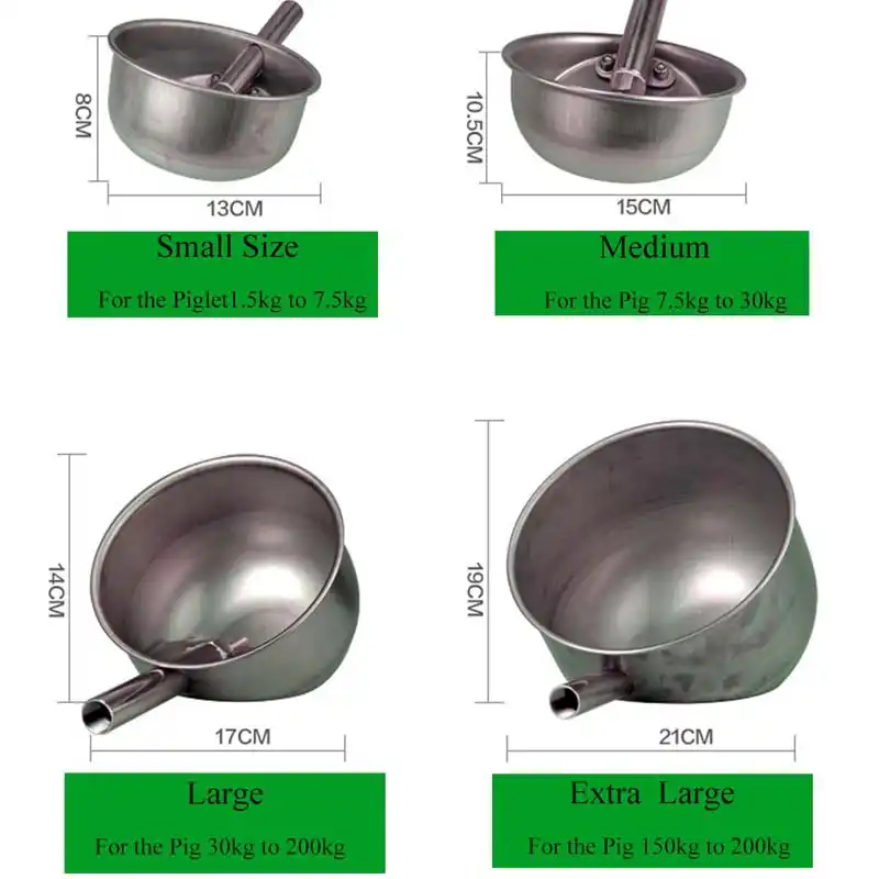 Stainless Steel Pig Drinker Waterer Water Bowl Automatic Extra Large