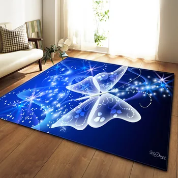 

Modern 3D Dream Unicorn Butterfly Carpet Home Decor Living Room Rugs Soft Flannel Bedroom Jellyfish Area Rug Carpet Large Mat