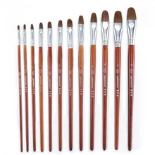 Конский волос нейлоновая круглая щетка Langhao деревянная ручка масляная кисть художники кисть для гуаши Акварельная кисть художественное обучение