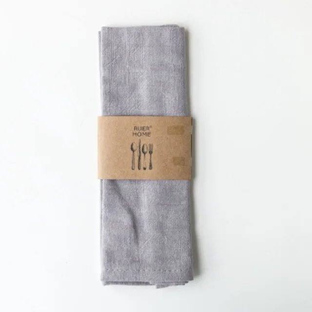 heather grey 1 шт. 30x40 см хлопковая льняная одежда салфетка для стола домашняя Свадебная вечеринка кухонная чашка салфетки для посуды декоративная настольная - Цвет: heather grey