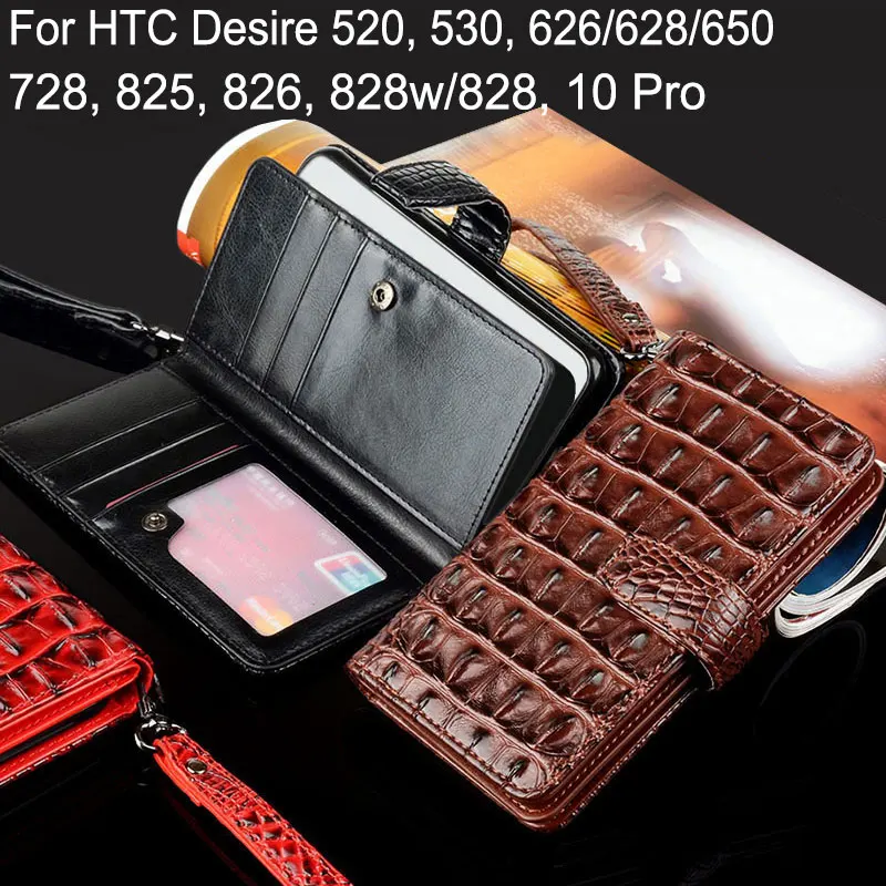 case for HTC Desire 520 530 626 628 650 728 825 826 828w 828 10 pro funda Luxury Crocodile Snake Leather Wallet Cases Flip cover | Мобильные