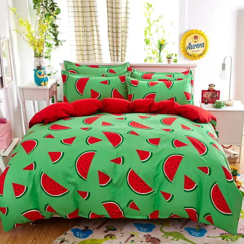 Home Textiles,red watermelon pattern bedding sets 3/4Pcs of duvet/quilt