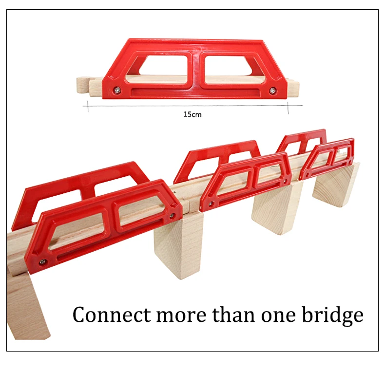 Аксессуары для железнодорожной дорожки simlock с буковым мостом, подходит для деревянного поезда Brio, обучающая игрушка для мальчиков/детей, несколько дорожек, паровозик Thomas