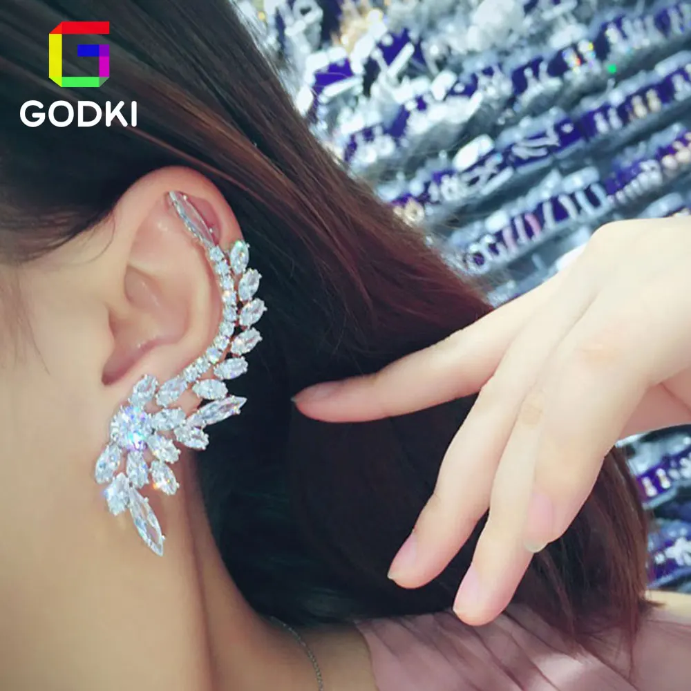 GODKI Asymmetry Women Engagement Bridal Earrings Studs Jewelry Party Gift | Украшения и аксессуары