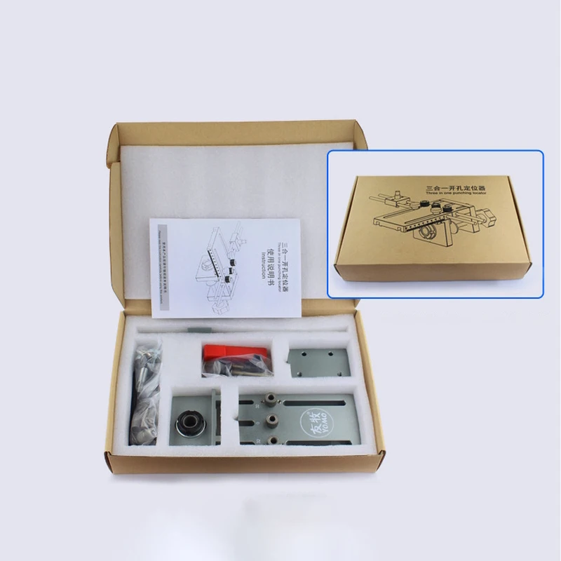 3 en 1 DIY trabajo de la madera agujero de perforación posicionador guía localizador Jig Kit de sistema de carpintería de aleación de aluminio herramienta de trabajo de madera - 6