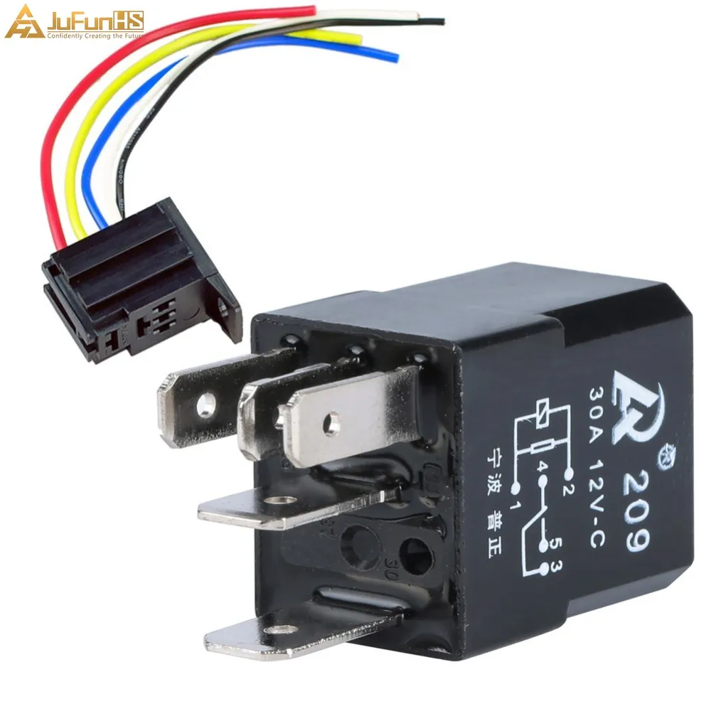 5 X Car Motor 12V 30A Relay Socket Plug Fan Fuel Pump Horn 5P 5 Wire WYS