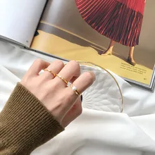 Стерлинговое Серебро 925 пробы золотого цвета Минимальное тонкое женское кольцо тонкое маленькое кольцо модное ювелирное изделие на палец драгоценный камень милые серебряные кольца