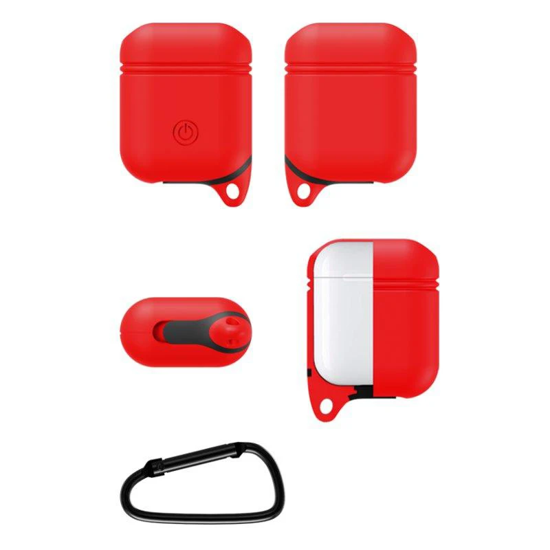 Soft Silicone Case Cover For Apple Airpods Waterproof Shockproof Protector Case Sleeve Pouch for Air Pods Earphone With Hook (9)