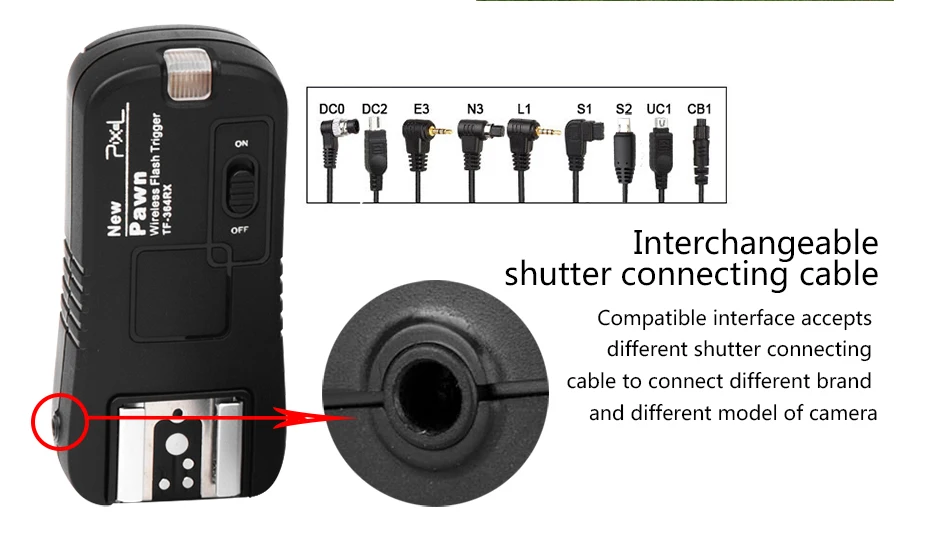 Pixel Pawn TF-364 синхроконтакта разъем для внешней вспышки типа Беспроводной триггер для трансивера для цифровой камеры Olympus OM-D E-M10 II E-M1 E-M5 PEN-F Камера