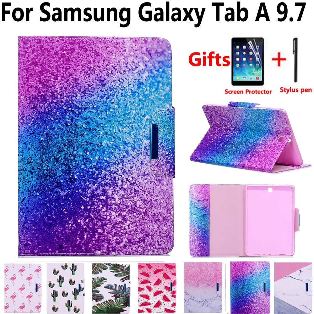 Магнитный чехол из искусственной кожи с мраморным рисунком для Samsung Galaxy Tab A 10 0 T550