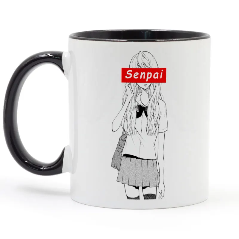 Японская кофейная кружка Harajuku SENPAI jk керамическая чашка с цветной ручкой подарки
