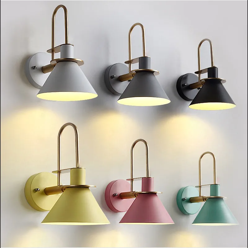 Horsten Nordic Horn Wall Lamp Macaron Sconce Modern Simple Lightings Bedside Lamps Bathroom Bar Living Room-3