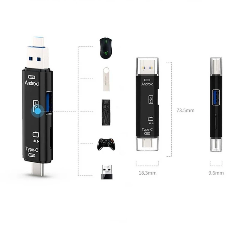 Micro usb Тип C USB TF считыватель карт OTG концентратор адаптер для телефонов MacBook