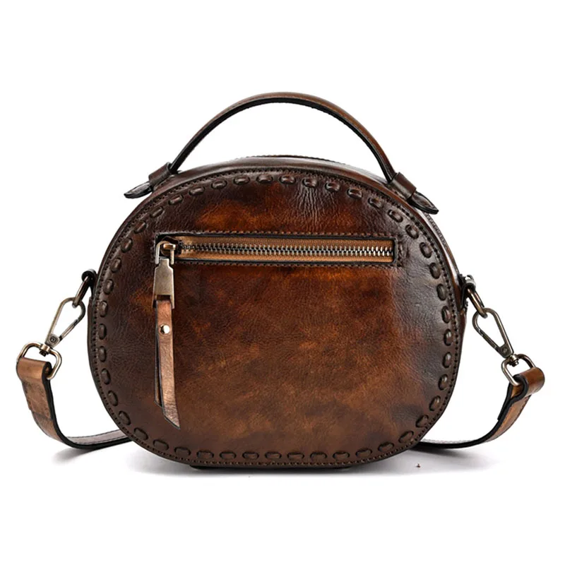 AETOO Vintage bag tree high leather handmade ladies handbags first layer cowhide handmade rub color casual handbags shoulder