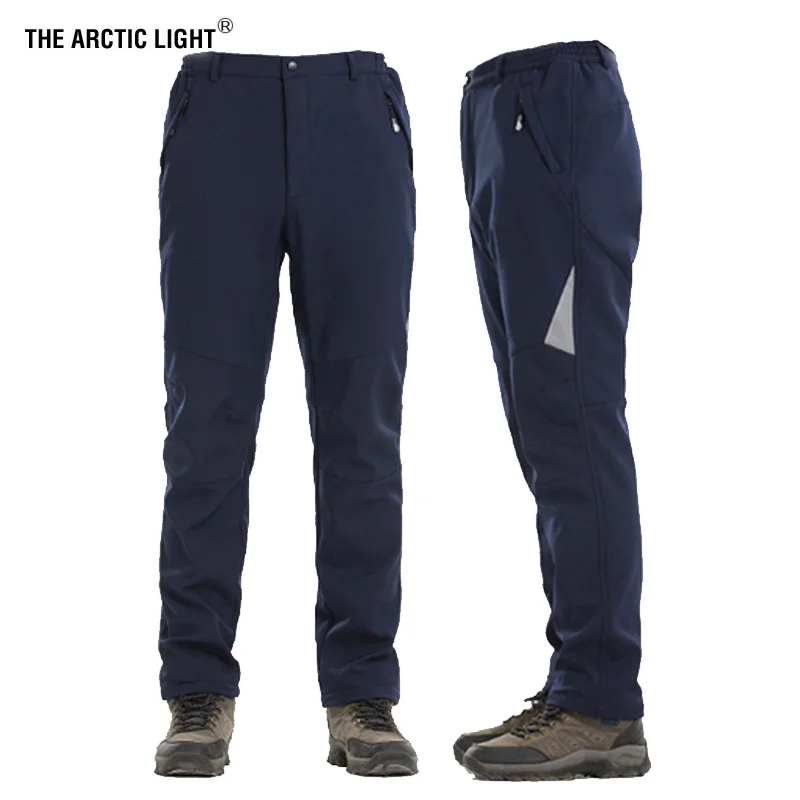 El Ártico luz caza escalada Camping Trekking esquí pantalones Soft shell invierno engrosamiento impermeable mantenga calidez hombres mujeres 5XL