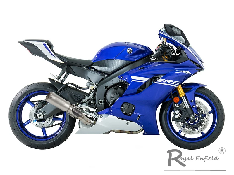 2006-2018 R6 Slip-on moto rcycle tubo de escape silenciador de fibra de carbono AR de escape moto escapamento medio tubo para Yamaha R6