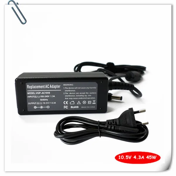 

10.5V 4.3A AC/DC Adapter Charger for Sony Vaio Duo 13 SVD1321X9EW SVD1321Z9EB SVD1321Z9RB SVD13215PXB Laptop Power Supply Cord