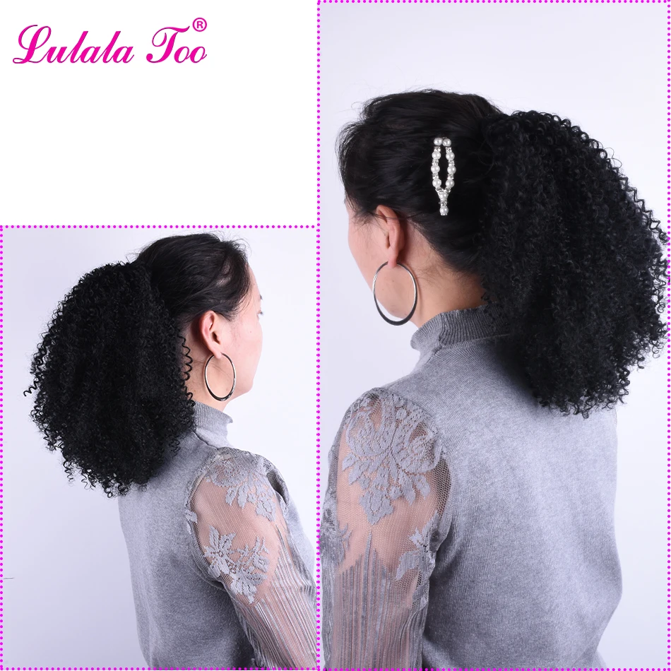 Drawstring Afro Puff Kinky Curly Ponytail Synthetic Hair Bun Chignon Hairpiece For Women Updo Clip in Hair Extension Drawstring Afro Puff Kinky Curly Ponytail Synthetic Hair Bun Chignon Hairpiece For Women Updo Clip in Hair Extension