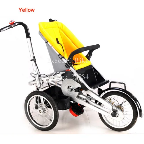 Clearance Whole set sell Folding Bike Pushchair+ 1 Shopping Basket 16" inch Baby Stroller 3 Wheels Mother Bike Convertible Stroller 3 in 1 5