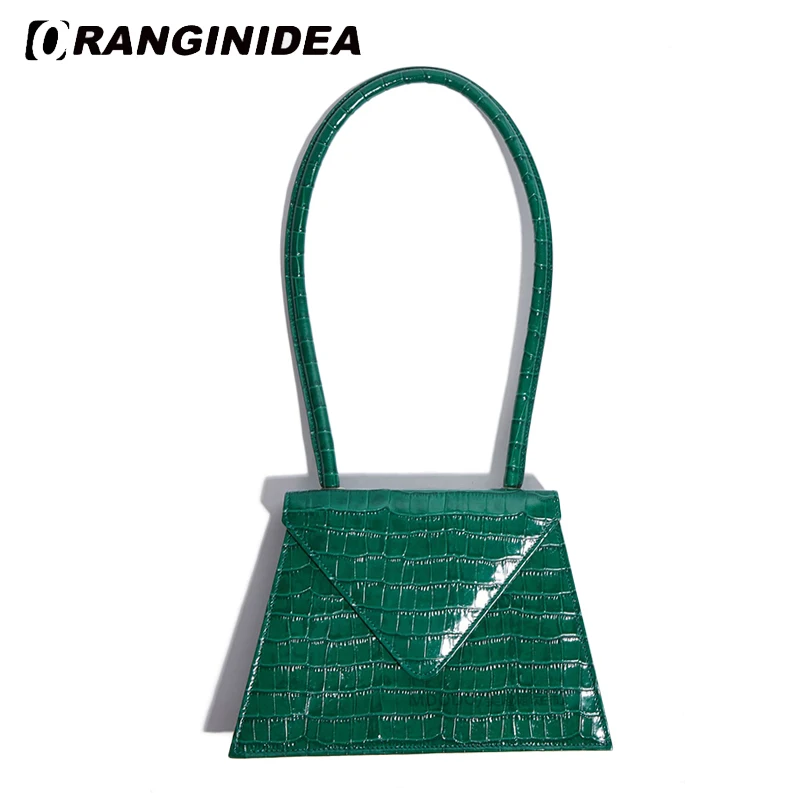 Koop 2018 Onregelmatige Trapezium Handtassen Vrouwen Pu Lederen Retro Schoudertassen Vrouwelijke Mode Runway Handtas Vintage Vrouwen Tas