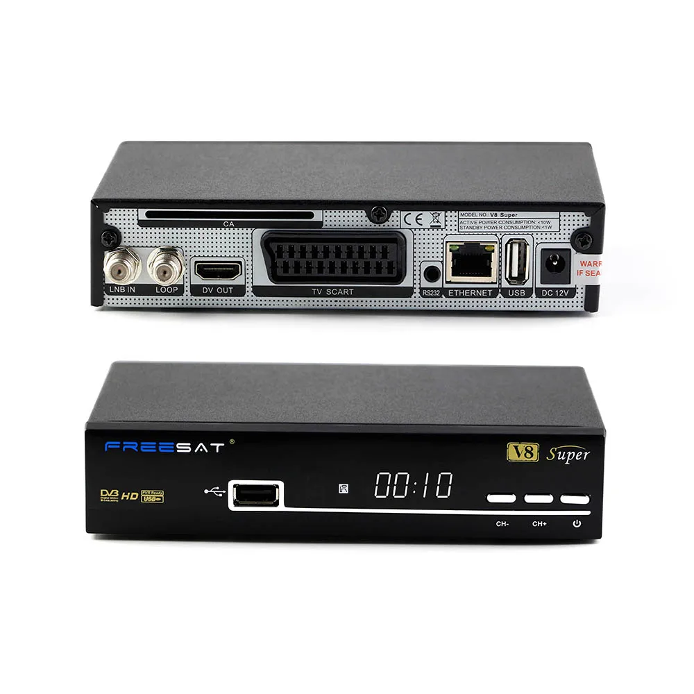 

FREE SAT 5pcs/Lot Freesat V8 Super DVB-S2 Satellite Receiver Support PowerVu Biss Key with original freesat V8 USB WIFI option