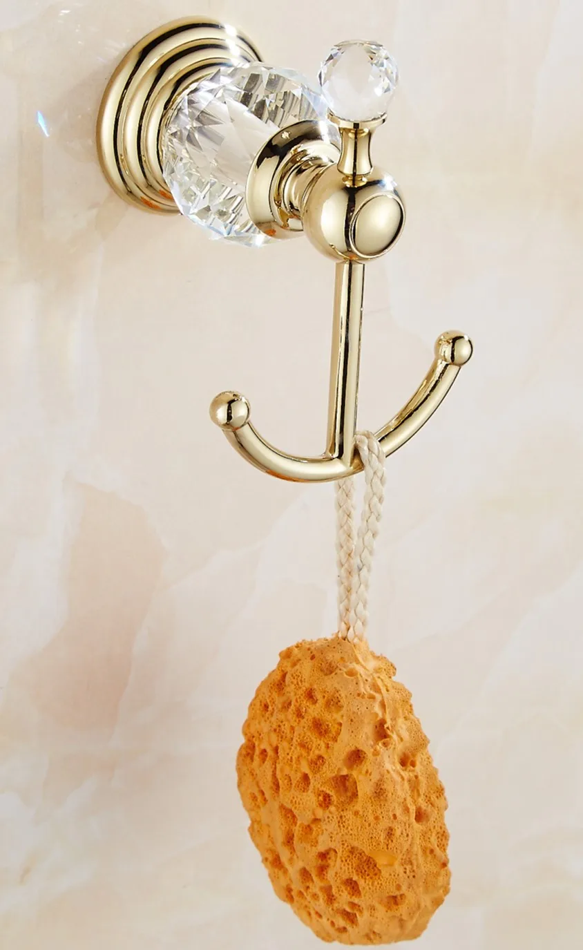 Античный Золотой латунный полированный набор аксессуаров для ванной комнаты набор хрустальных аксессуаров для ванной комнаты Er1 - Цвет: Clothes Hook