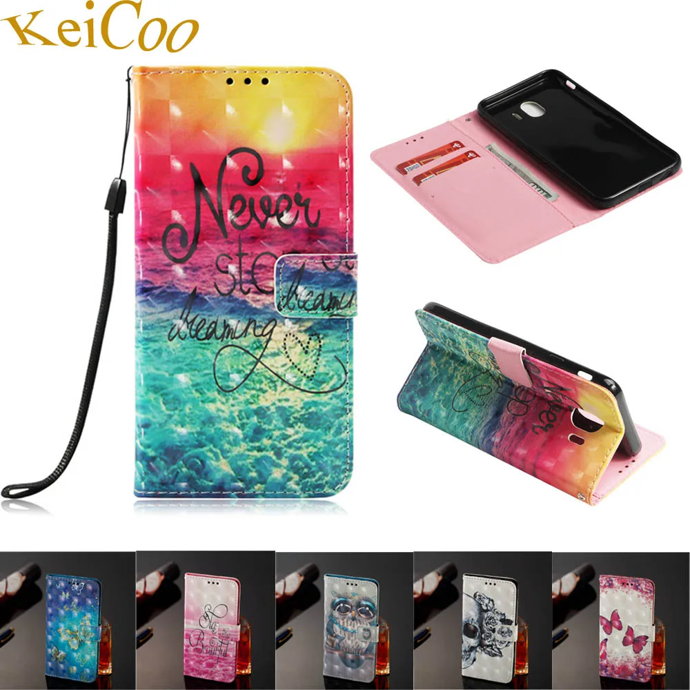 3D Book Flip Covers On For SAMSUNG SM-J400F J4 2018 J400G Cases Samsung Galaxy Global J400F/DS Wallet Full Housing |