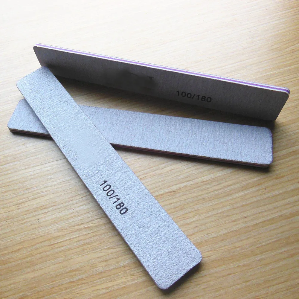 Free Shipping 5 PCS Lot Zebra Nail File 100 180 Manicure Tools Wide 