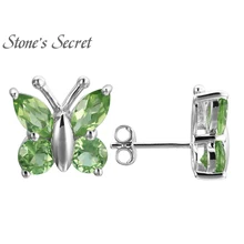 86ctw круглые и маркизы маньчжурийские перидот серебряные серьги в виде бабочек