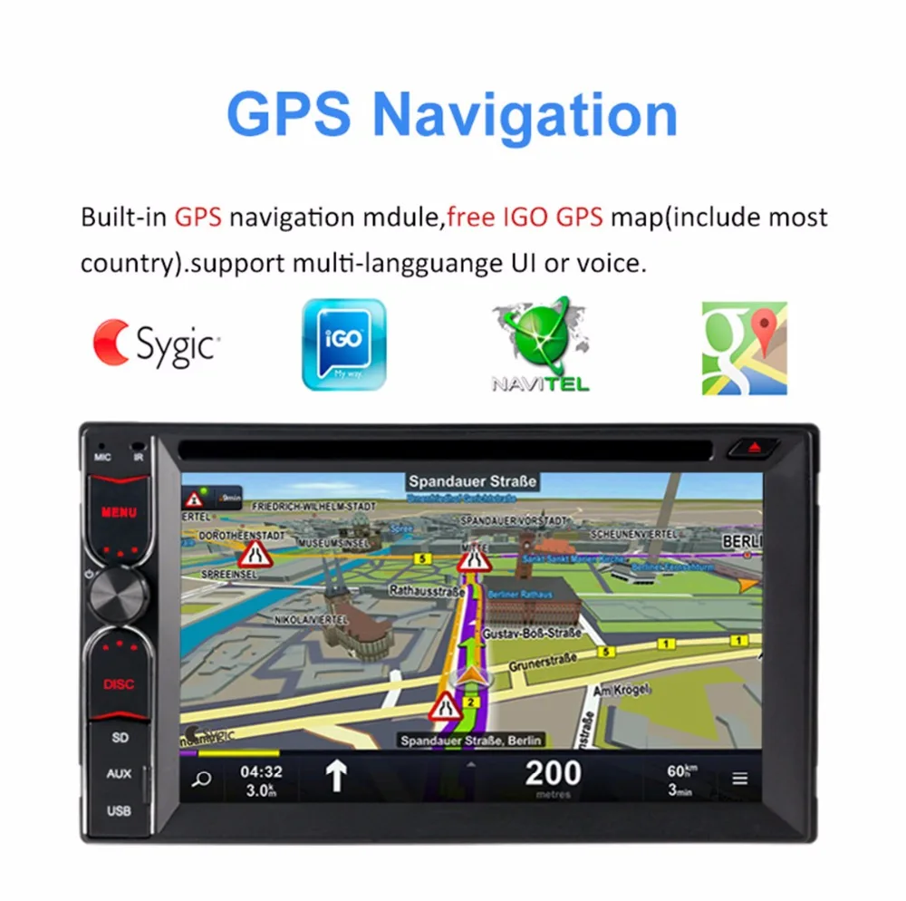 Sale 2GB RAM 32GB ROM 4 Core Android 6.0.1 Universal Central Multimidia Double 2din 2 din Car Radio DVD Player GPS Navigation 8
