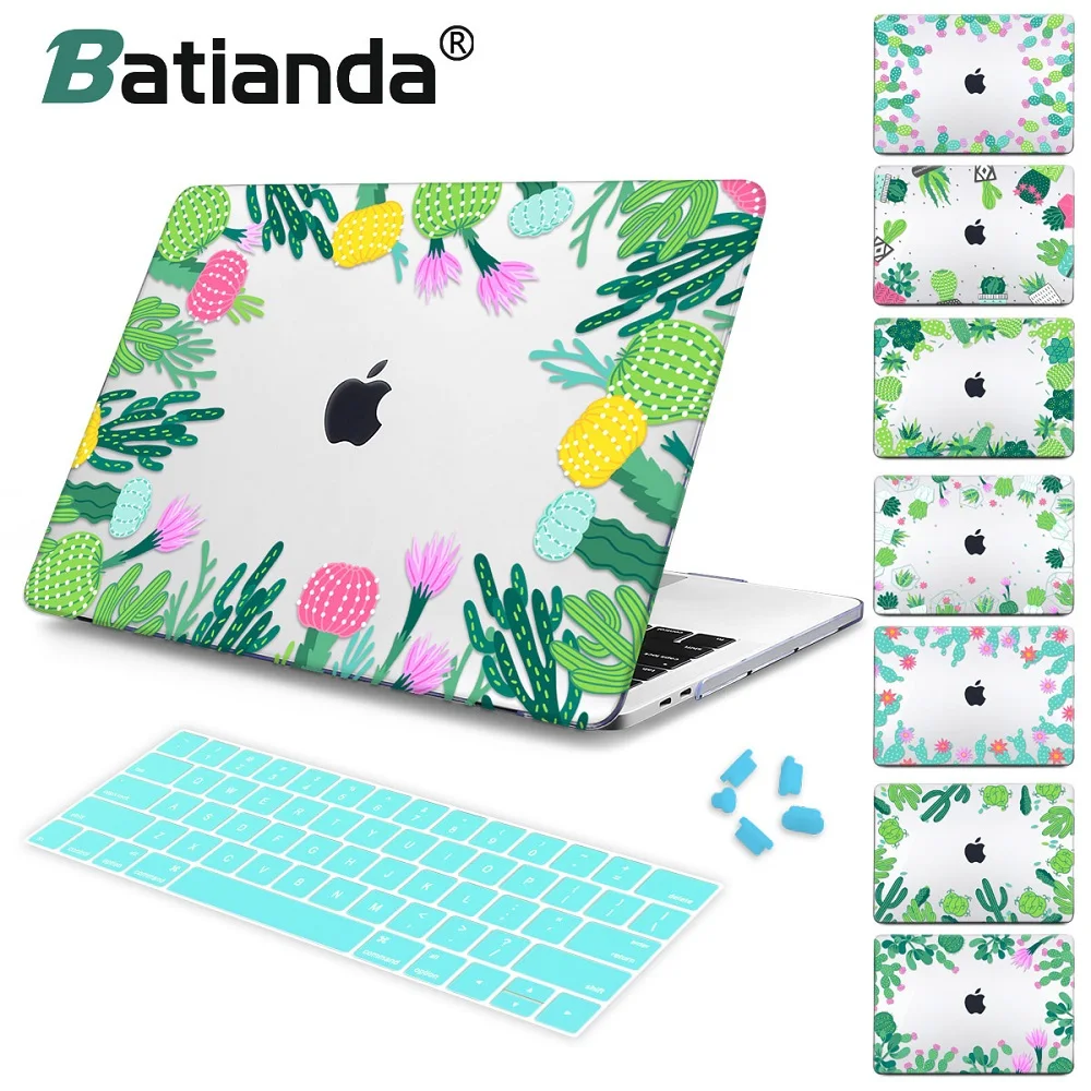 

Lovely Cactus Crystal Clear Hard Cover Case for Macbook Air Pro 11 12 13 15 New A1466 A1706 A1989 A1707 A1990 2017 2018