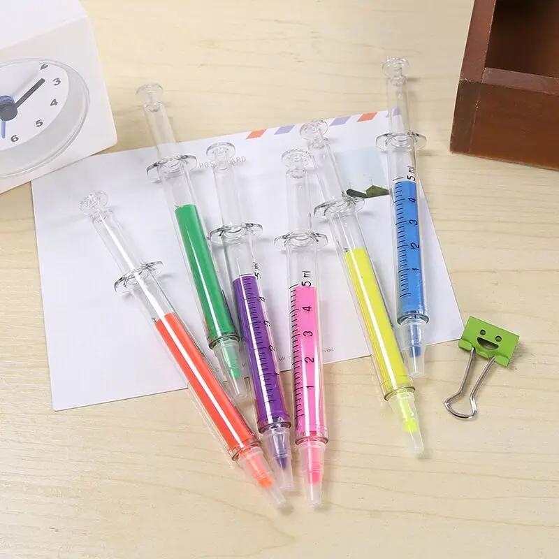 YDNZC 6 цветов инжектор маркер ручка Шприц Маркер ручка флуоресцентная ручка Акварельная ручка креативный подарок для детей и школы и офиса