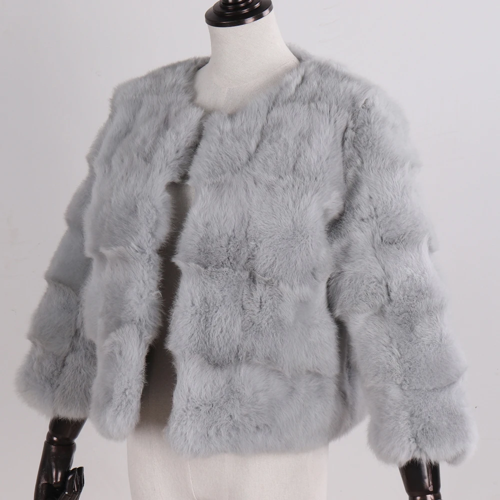 Осенне-зимние женские пальто из натурального меха, натуральная теплая мягкая куртка из натурального кроличьего меха, новая женская модная повседневная короткая шуба из кроличьего меха