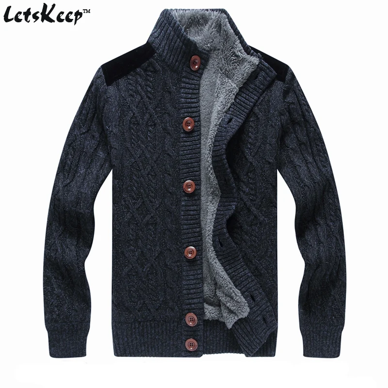 New LetsKeep 2016 mens fleece cardigan sweaters casual