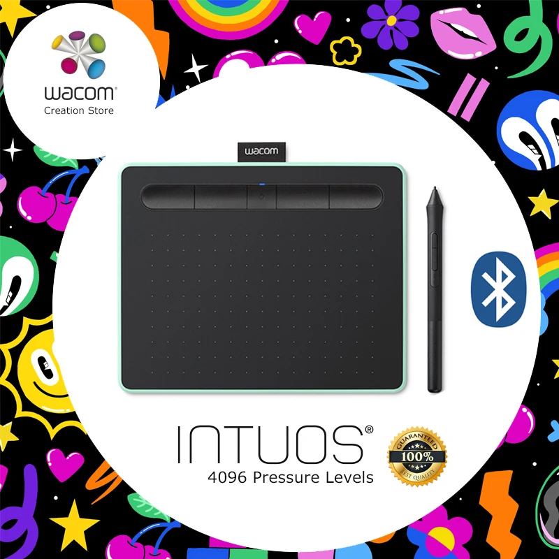 

Wacom Intuos CTL-6100WL Wireless Digital Tablet Graphic Drawing Tablets 4096 Pressure Levels with 3 Bonus Software+ Gift Packs