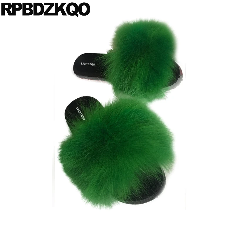 green fluffy slides
