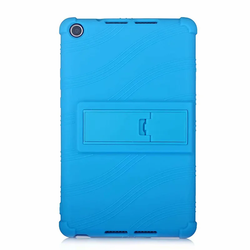 Силиконовый чехол для huawei Mediapad M5 Lite 8 T5 8,0 дюймов, защитный чехол с подставкой, чехол для Honor 5 8,", Чехол, держатель+ пленка+ стилус - Цвет: Sky blue