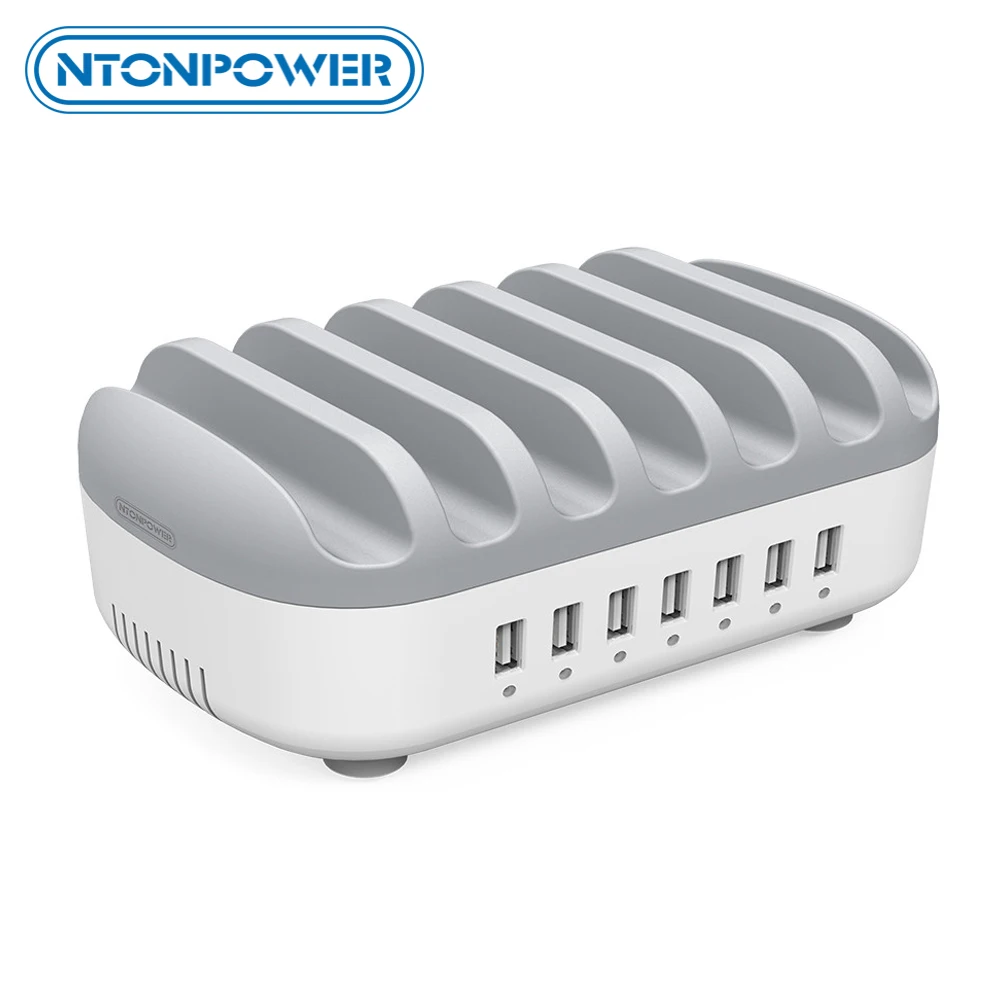 NTONPOWER متعددة منافذ USB وحدة شاحن حوض 5V2. 4A مع حامل هاتف المنظم شاحن لسطح المكتب ل هاتف لوحي xiaomi فون