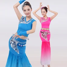 Hmong одежда Disfraces дай танцы одежда Павлин Costumeschinese народный Национальный Ethinc эластичный шлейф с блёстками костюм